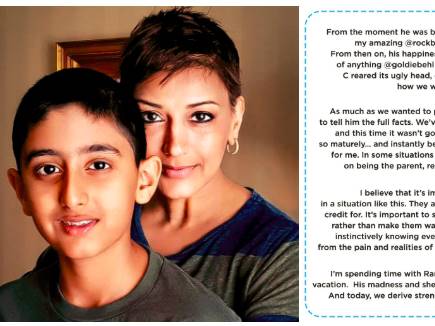 सोनाली का इमोशनल खत बेटे के नाम 