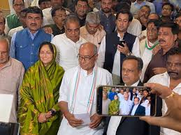 bhopal, Digvijay Singh, filed nomination,Rajya Sabha ,Madhya Pradesh