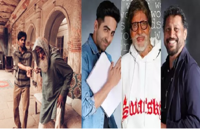 mumbai,Ayushmann thanked, Shujit Sarkar , showing frame , megastar Amitabh Bachchan