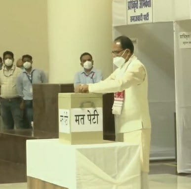 bhopal,Rajya Sabha Election, CM Shivraj , first vote ,confident of winning