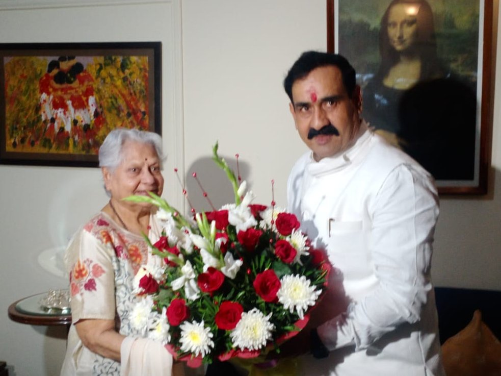 bhopal, Narottam Mishra arrives, meet Amitabh Bachchan, mother-in-law