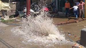 bhopal, New pipeline burst ,during testing