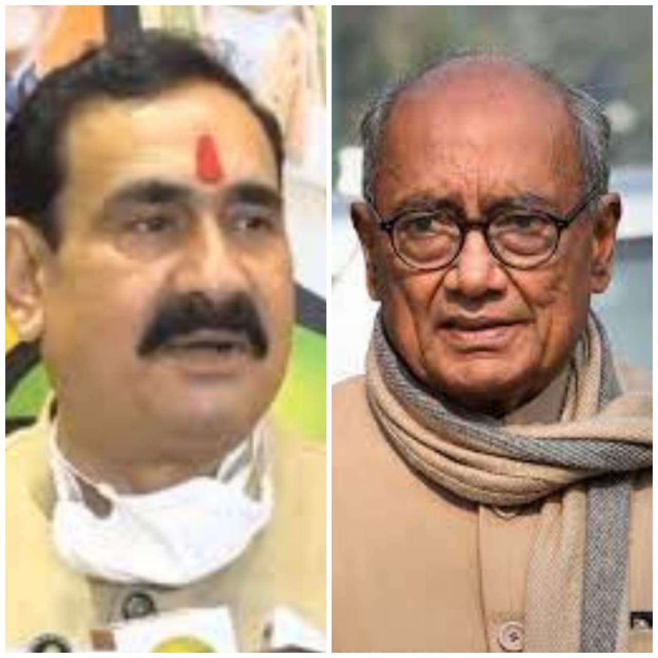 mukhya mantri shivraj singh chouhan grha mantri narottam mishra purv mukhya mantri digvijay singh 