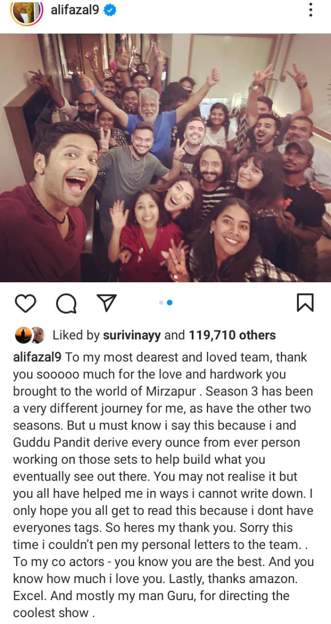 मिर्ज़ापुर-2 की शूटिंग हुई ख़त्म 