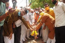 gwalior,Energy Minister , Bhoomi Pujan , CC Road in Ward-16