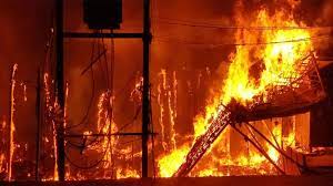 Bhind, Massive fire , vegetable market , Mehgaon