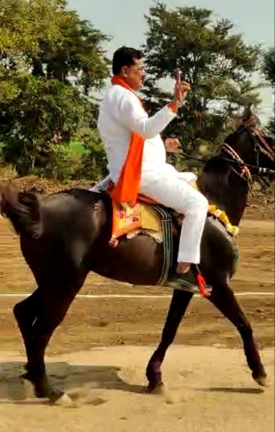 कमल पटेल काले घोड़े पर हुए सवार  