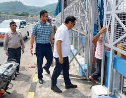 भीमगोडा बैराज खतरे के निशान के पास