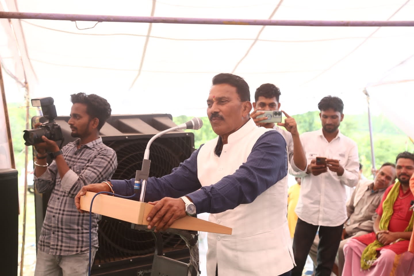 भूमि पूजन कार्यक्रम में शामिल हुए जलसंसाधन मंत्री