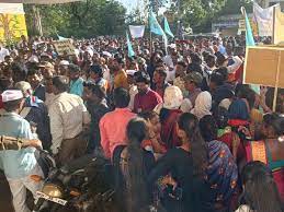 माझी समाज ने अपनी मांगों को लेकर निकाली रैली