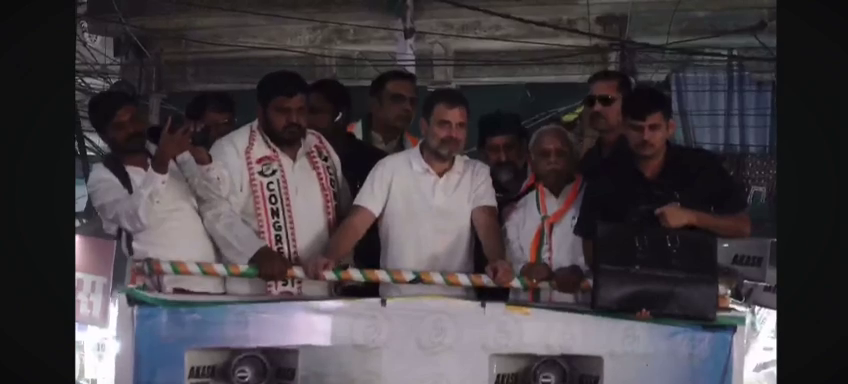 भोपाल में राहुल गांधी का रोड शो