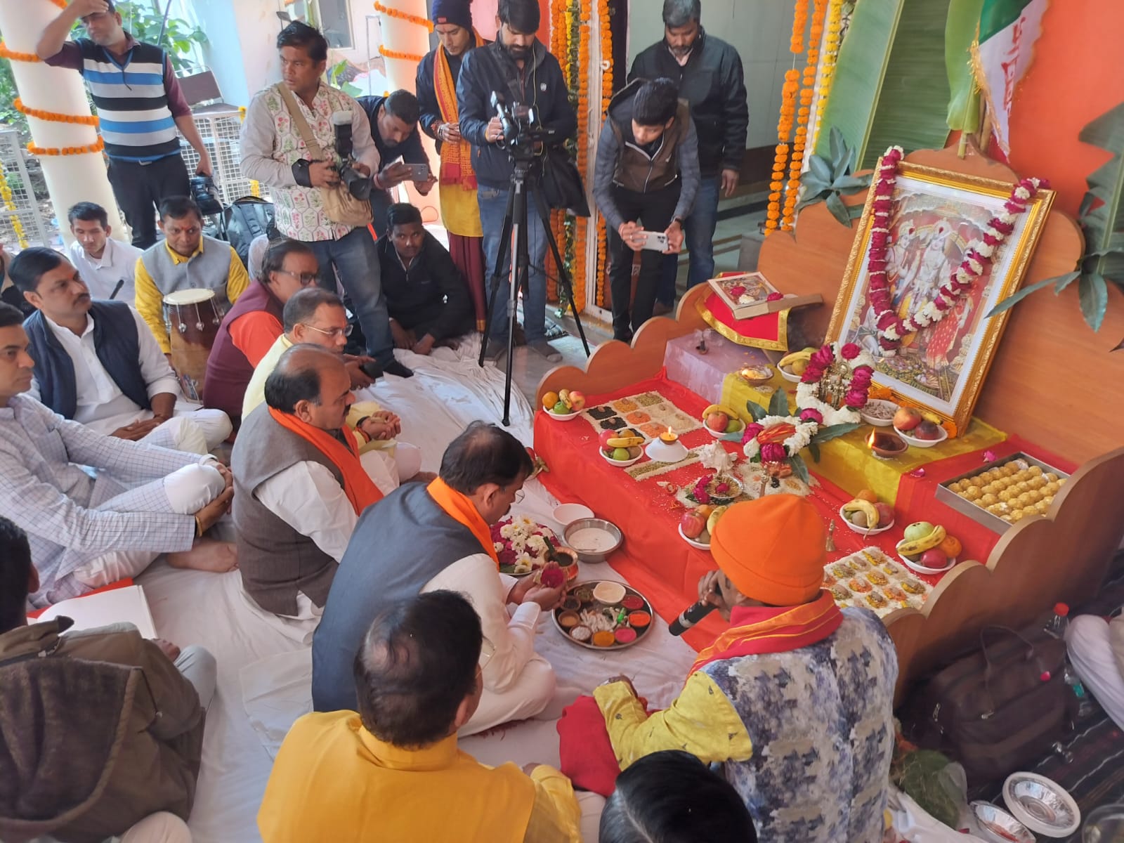 बीजेपी प्रदेश कार्यालय में अखंड रामायण पाठ