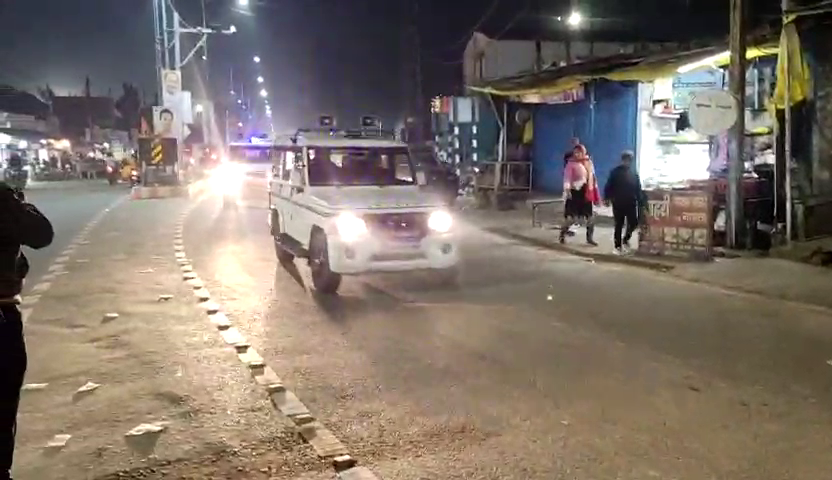 पुलिस ने निकला  प्राण प्रतिष्ठा फ्लैग मार्च