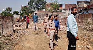 singroli,Bulldozer runs , illegal encroachment