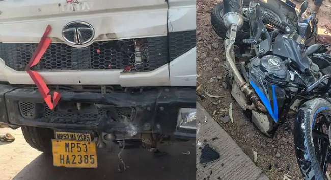 rewa, Bike and truck, Four people died  