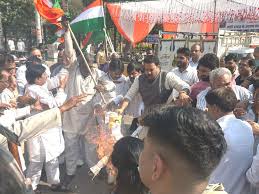 gwalior, Congress burnt,Chief Minister Yadav