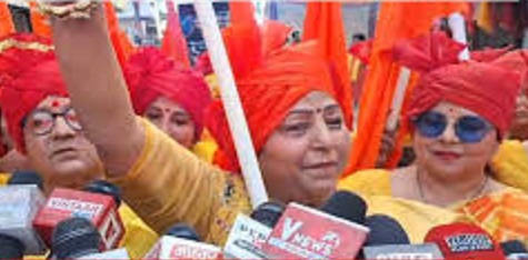 chatarpur,  MLA took out , saffron rally 