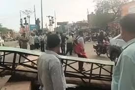 singroli,   hoarding fell,teacher riding a bike