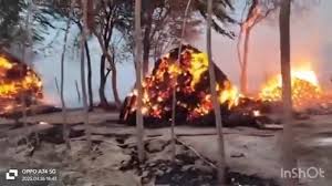 gwalior,   huge fire broke out,  fields