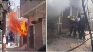 udhamsinghnagar,   huge fire broke out , readymade garment shop
