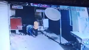 gwalior, Vandalism outside , hotel