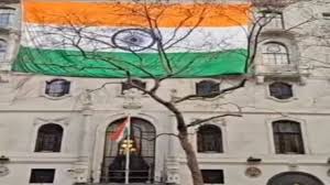 new delhi, Tricolour flying , Britain