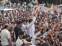 chindwara, Congress staged, sit-in protest  