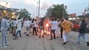 shajapur, Congress burns effigy , Kailash Vijayvargiya