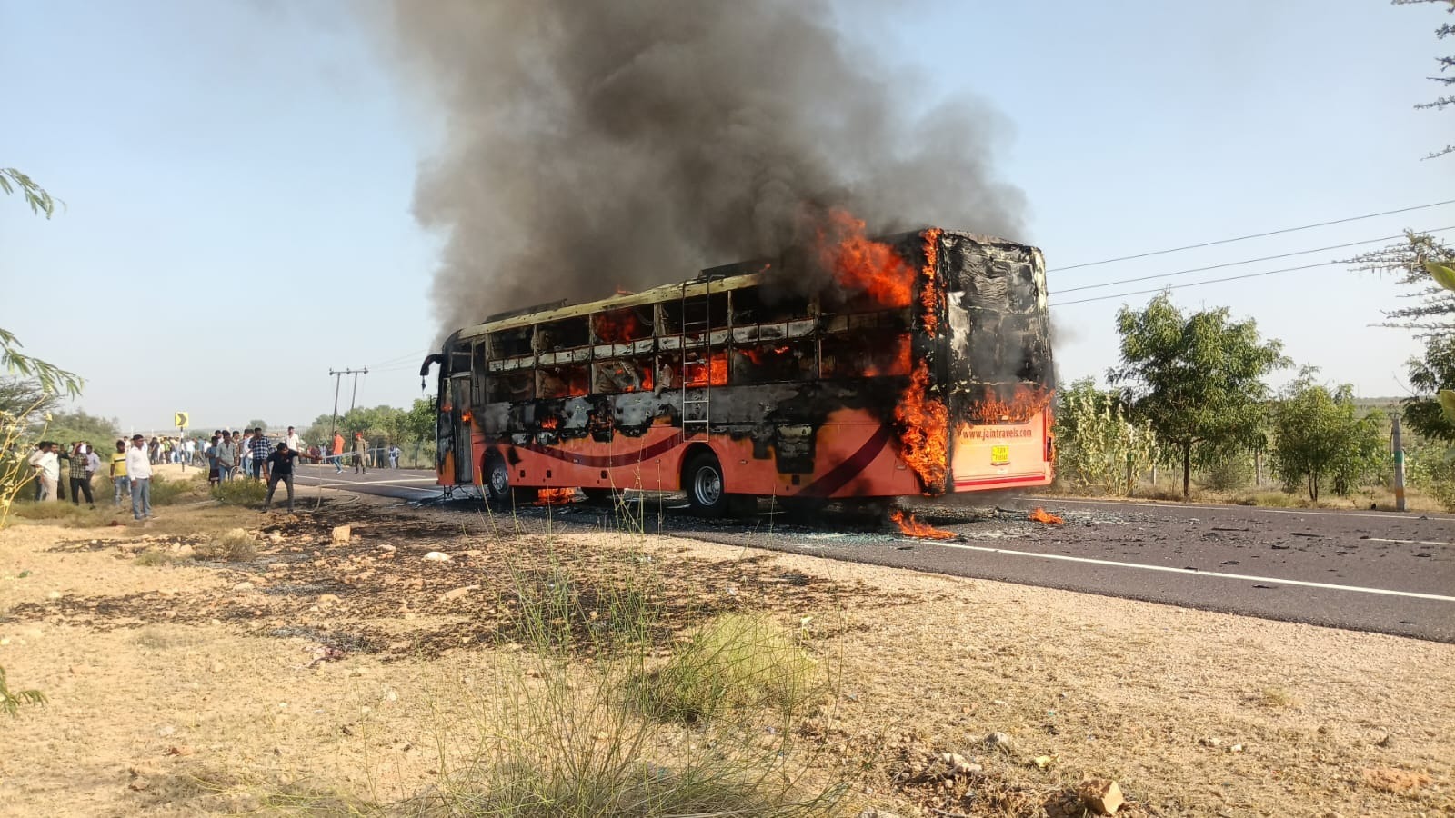 jodhpur, Jaisalmer bus fire incident, Bodies brought  