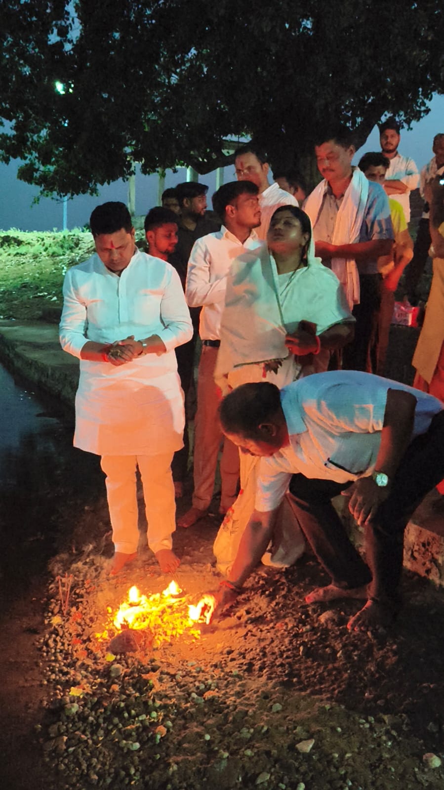 Worship program , Ganiyari pond ,  Jal-Ganga conservation campaign