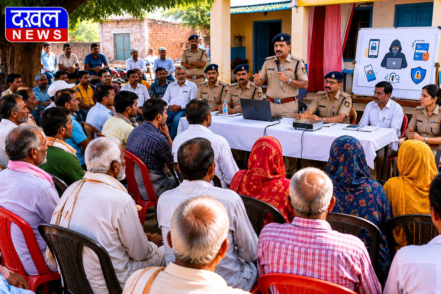Cyber ​​awareness , public meeting , Sarai police, villagers 