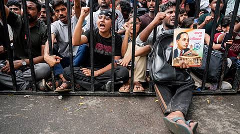 pellet gun , during protest ,Jantar Mantar, Delhi Police 